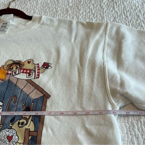 ✨ Vintage Fruit of the Loom White Baby Jesus Sweatshirt Large - Picture 10 of 11